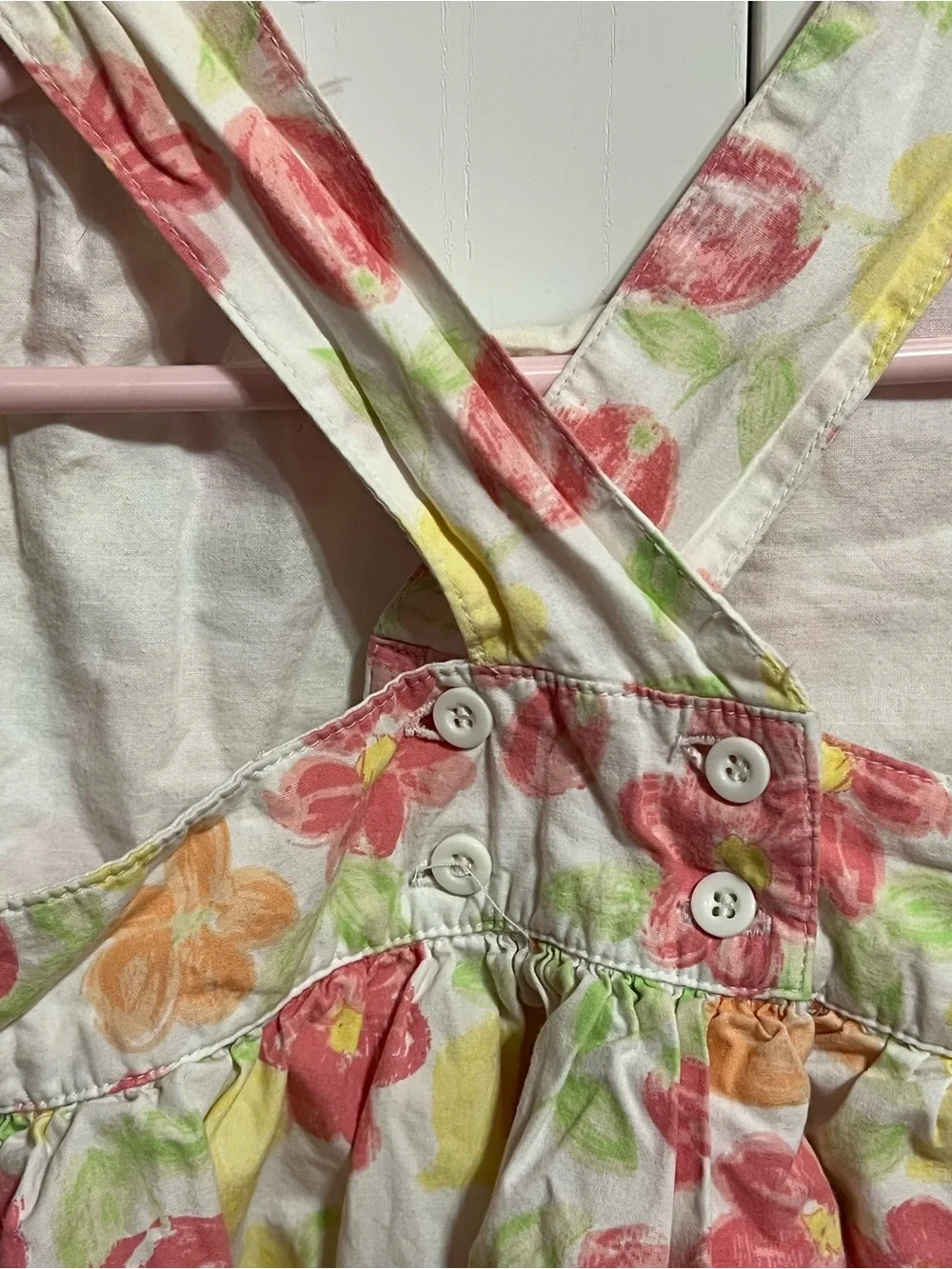 Gymboree Floral Layered Cotton Dress in Yellow, Pink & Green